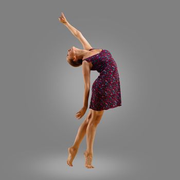 dancer on a gray background , motion