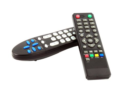 TV remote control on a white background