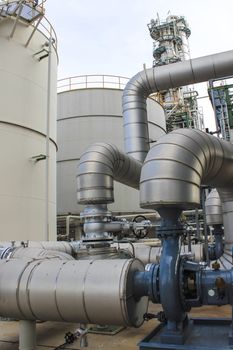 Piping with insulation in industrial plant