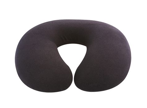 dark brown neck pillow isolated on white