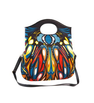 Colorful pattern handbag for woman isolates