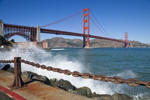 The Golden Gate Bridge in San Francisco bay