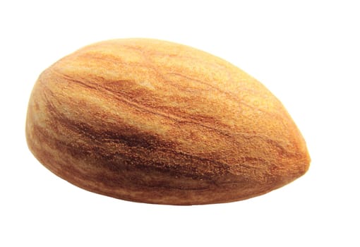 Image of whole almond nut isolated on white background