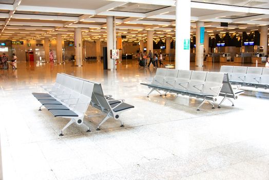 PALMA DE MALLORCA, SPAIN - JULY 18: Palma de Mallorca Airport at Mallorca Spain on July 18, 2012 is the third largest airport in Spain, after Madrid's Barajas Airport and Barcelona Airport