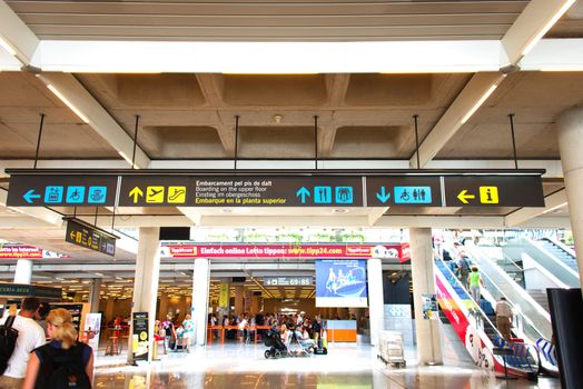 PALMA DE MALLORCA, SPAIN - JULY 18: Palma de Mallorca Airport at Mallorca Spain on July 18, 2012 is the third largest airport in Spain, after Madrid's Barajas Airport and Barcelona Airport