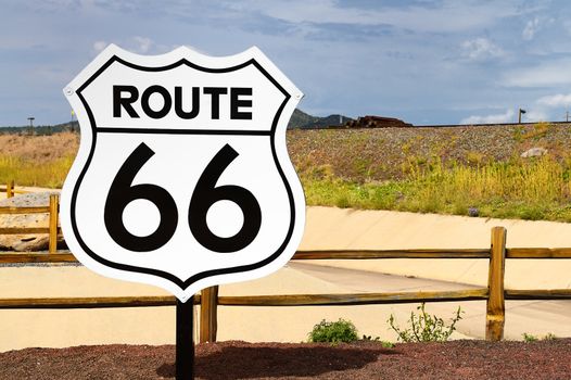 Route 66 road sign in Arizona 