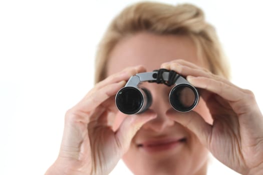 woman with binoculars