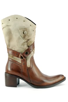 Woman brown and white cowboy boot