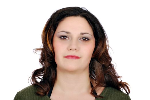 Pudgy girl portrait studio shot
