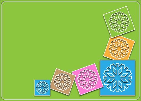 Christmas or winter background with snowflakes in pastel colors
