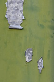 Green and old painted metallic surface