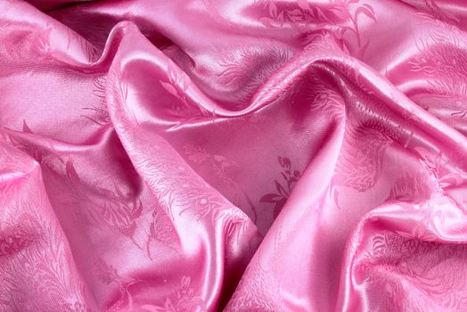pink heart from satin for St Valentine's day background