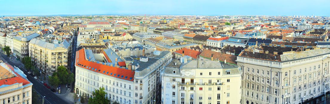 Panorama  of Budapest. View from St. Stephans Cathedral