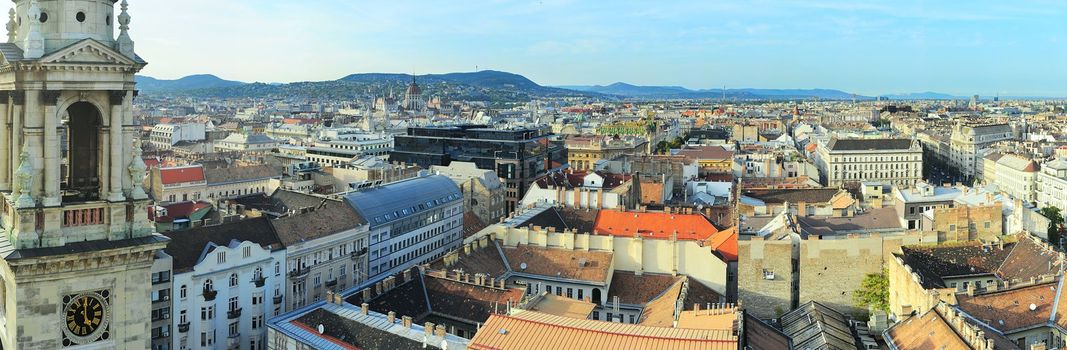 Panorama  of Budapest. View from St. Stephans Cathedral