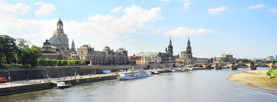 Skyline of Dresden in the sunshine day. Germany