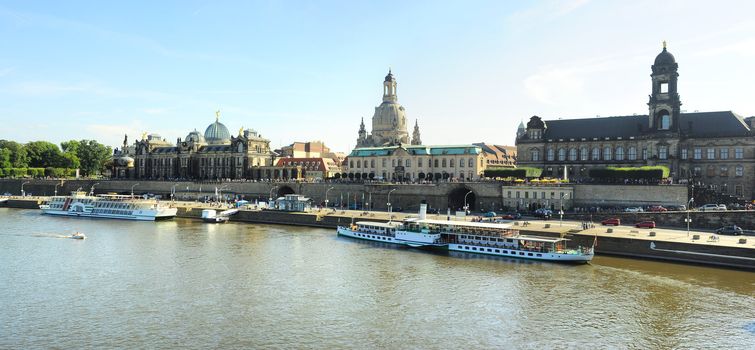 Skyline of Dresden in the sunshine day. Germany