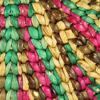 Closeup Structure of Colorful Rattan use a Background