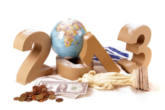 Paper numbers forming 2013 as for the new year 