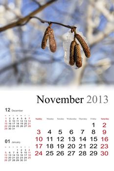 2013 Calendar. November