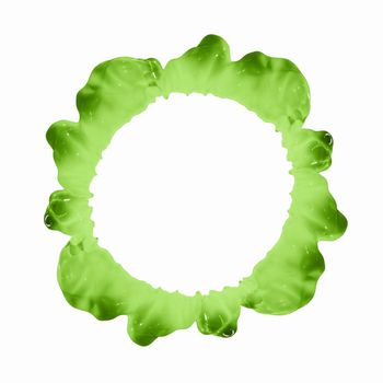 Bright green colour paint splash on white background