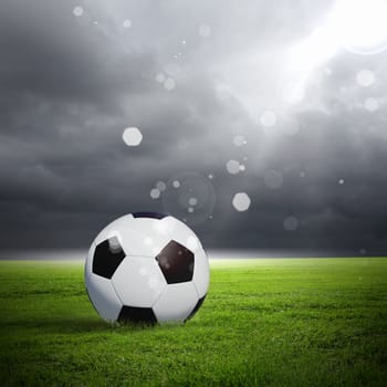 Black and white football or soccer ball, colour illustration