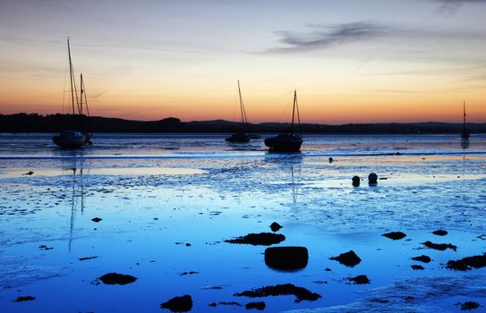 On the beach in Devon at sutset 