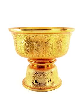 Thailand Gold tray with pedestal