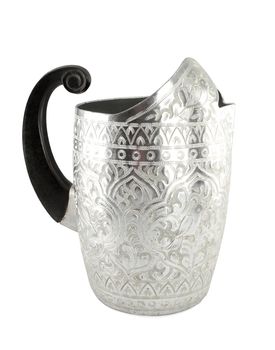 silver jug with ancient Thai texture