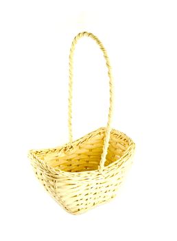 wicker basket on white background