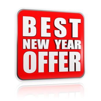 best New Year offer 3d red banner with white text, business concept