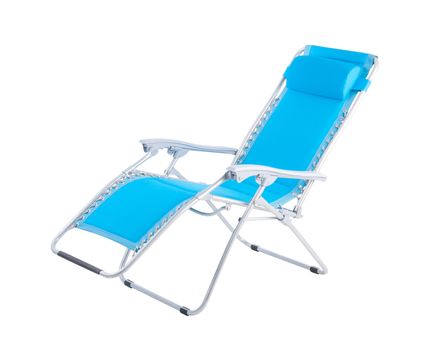 Relaxing chair in blue color isolated 