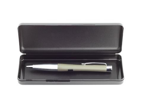 Fountain pen in a box  on white blackground