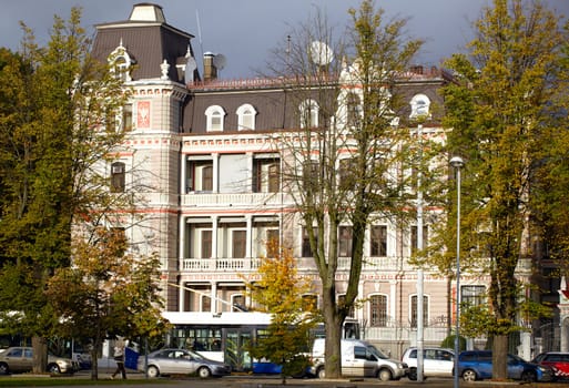 RIGA, LATVIA - OCTOBER 10:  The building of the Russian Embassy in Latvia, October 10, 2012 in Riga, Latvia.