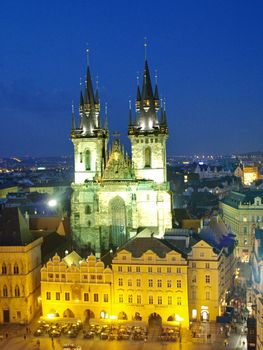 Main square of Prague at night