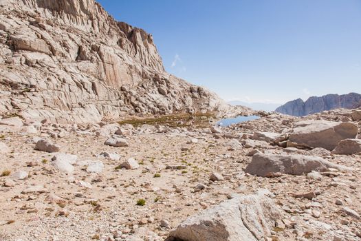 Mount Whitney Trail is a trail that climbs Mount Whitney. It starts at Whitney Portal, 13 miles (21 km) west of the town of Lone Pine, California.