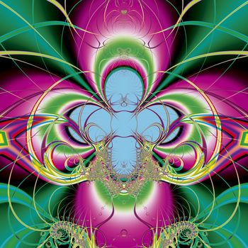 Bright and funky fractal design, abstract art, fleur-de-luce