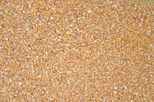 Sand and gravel on the beach.
