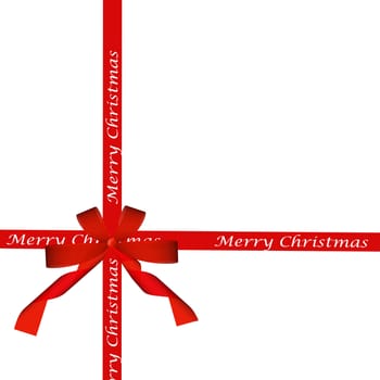 red ribbon bow isolated on white. holiday background.