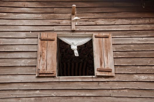 Old wood window in the house.