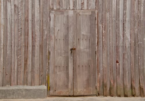 Close up of old wood door.