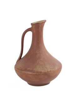 Ancient wine jug isolated on white background.