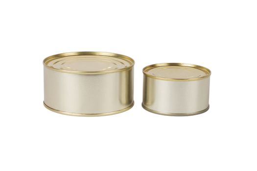 Tin cans isolated on white