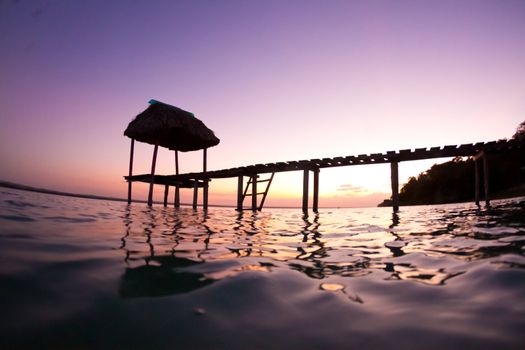 Lake Peten Sunset over lake Peten Guatemala.