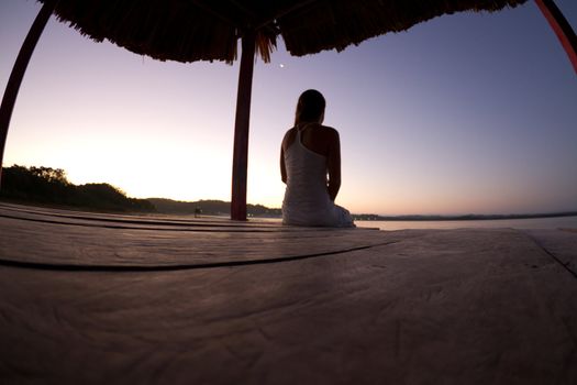 Dawn on the lake in Guatemala.