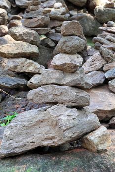 stone in zen balance at phanomrung historical park