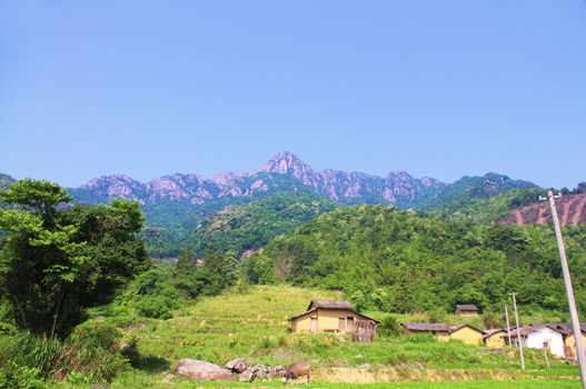 cliff under the bule sky of chinese Nanling ridge