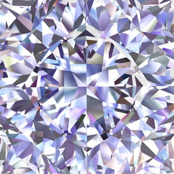 Diamond geometric pattern of colored brilliant triangles. High resolution 3D image
