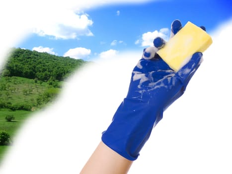 Hand in glove sponge chichtit nature     