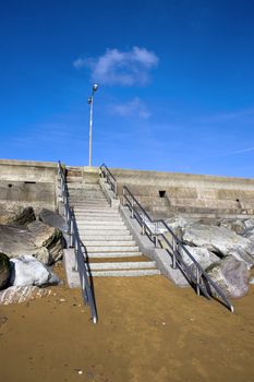 steps upto the beach promenade in Youghal county Cork Ireland