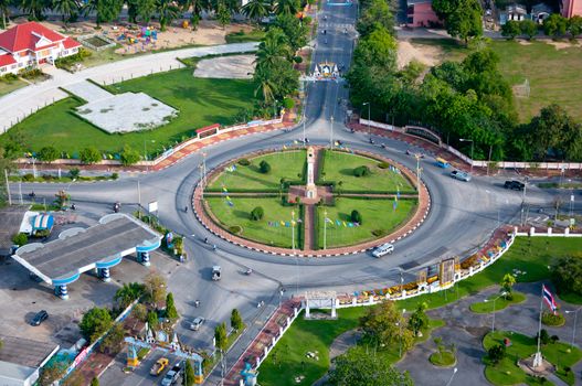 clock tower circle of yala city, thailand